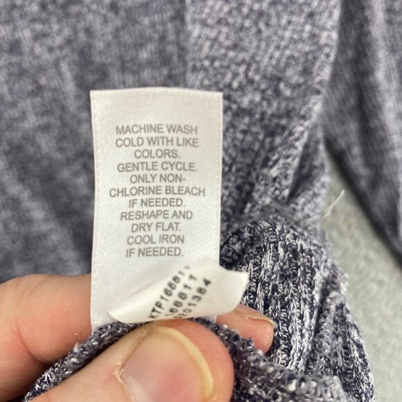 J Jill Pullover Womens Large Gray Heathered Rib Knit Drawstring Cowl Neck Casual - Picture 7 of 10